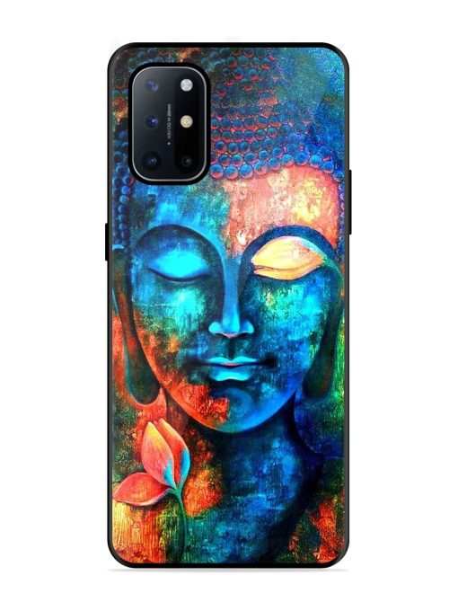 Buddha Painting Glossy Metal Phone Cover for Oneplus 8T (5G) Zapvi