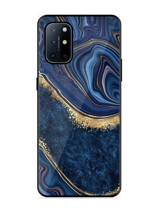 Abstract Background Blue Glossy Metal TPU Phone Cover for Oneplus 8T (5G) Zapvi