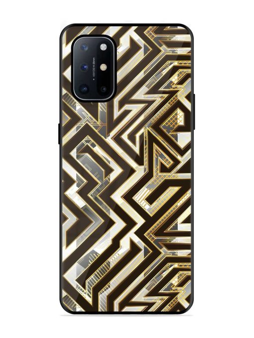 Technology Geometric Seamless Glossy Metal Phone Cover for Oneplus 8T (5G) Zapvi