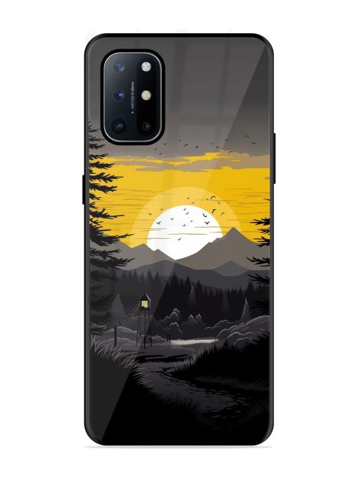 Sunset Vector Glossy Metal Phone Cover for Oneplus 8T (5G) Zapvi