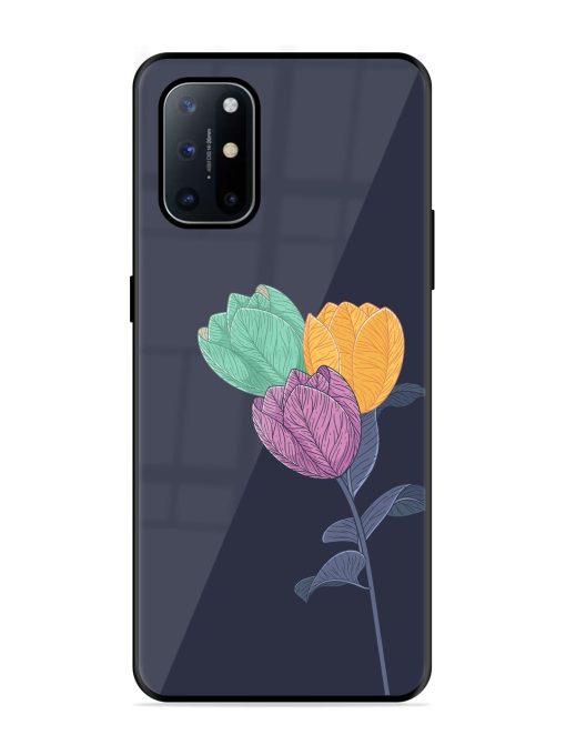 Flower Vector Glossy Metal Phone Cover for Oneplus 8T (5G) Zapvi