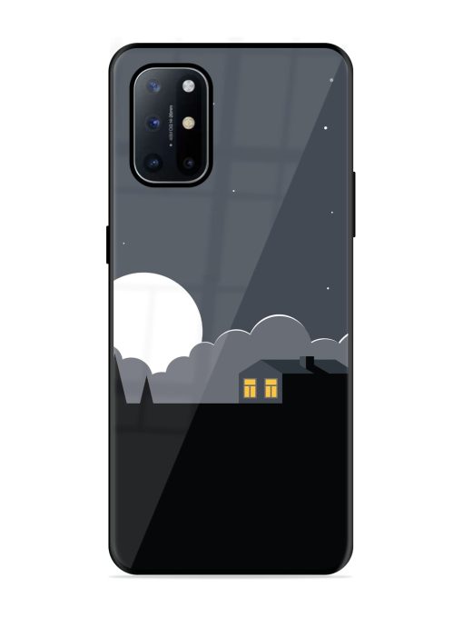 Full Moon Vector Art Glossy Metal Phone Cover for Oneplus 8T (5G)