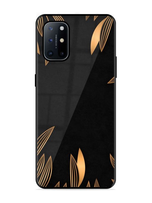 Golden Leaf Pattern Glossy Metal Phone Cover for Oneplus 8T (5G) Zapvi