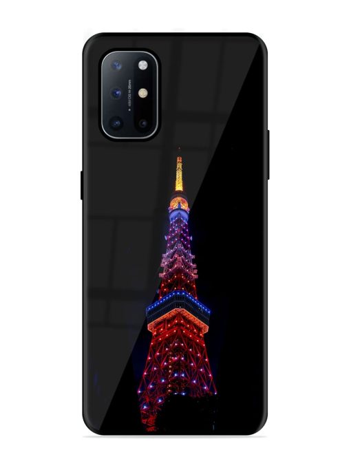 Eiffel Tower Night View Glossy Metal Phone Cover for Oneplus 8T (5G)