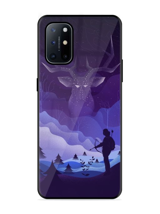 Deer Forest River Glossy Metal Phone Cover for Oneplus 8T (5G)