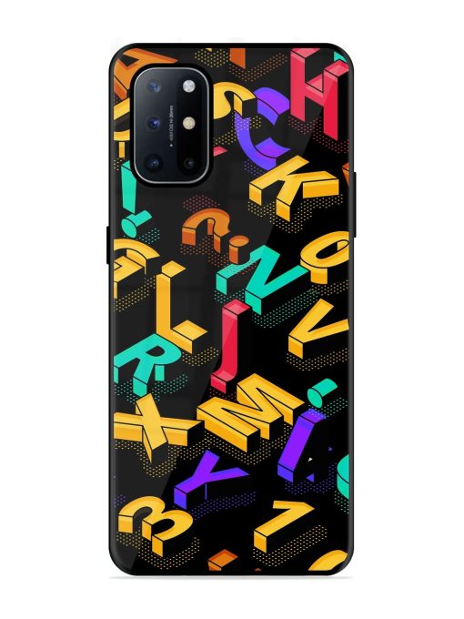 Seamless Pattern With Letters Glossy Metal Phone Cover for Oneplus 8T (5G) Zapvi