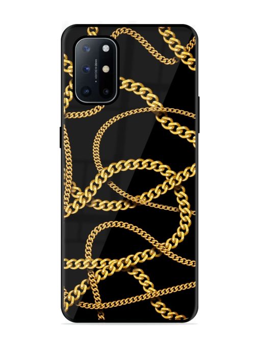 Decorative Golde Chain Glossy Metal Phone Cover for Oneplus 8T (5G) Zapvi