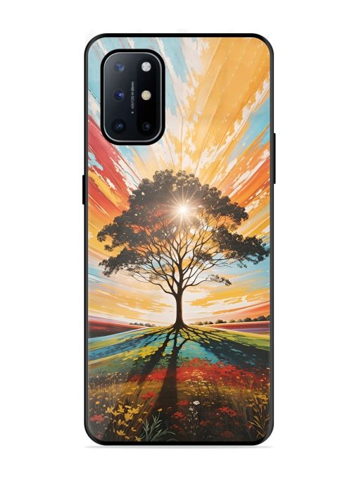 Abstract Tree Colorful Art Glossy Metal Phone Cover for Oneplus 8T (5G) Zapvi