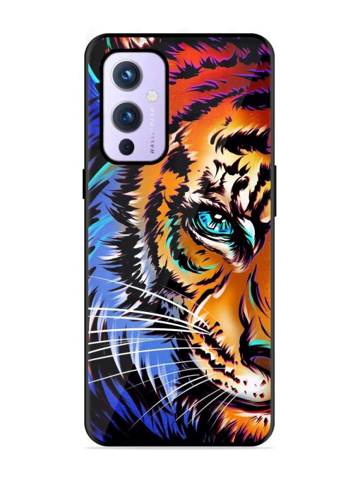 Colorful Lion Art Glossy Metal Phone Cover for Oneplus 9 (5G) Zapvi