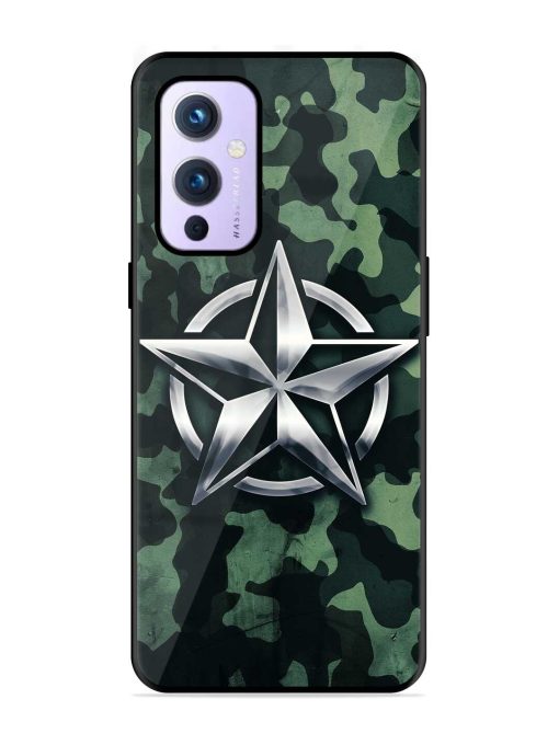 Indian Army Star Design Glossy Metal Phone Cover for Oneplus 9 (5G) Zapvi