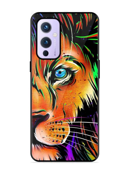 Colorful Lion Design Glossy Metal TPU Phone Cover for Oneplus 9 (5G) Zapvi