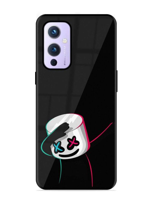 Black Marshmallow Glossy Metal Phone Cover for Oneplus 9 (5G) Zapvi