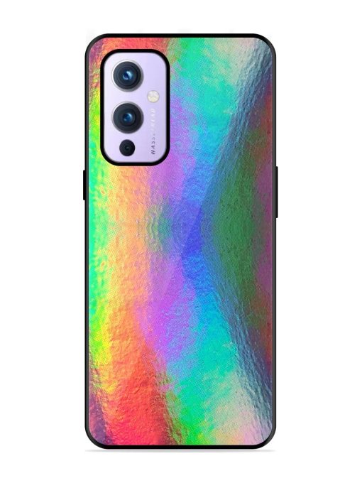 Colorful Holographic Background Glossy Metal TPU Phone Cover for Oneplus 9 (5G) Zapvi