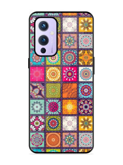 Seamless Pattern Vintage Glossy Metal Phone Cover for Oneplus 9 (5G)