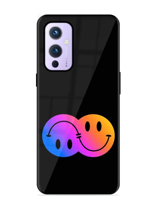 Gradient Smile Art Glossy Metal TPU Phone Cover for Oneplus 9 (5G) Zapvi