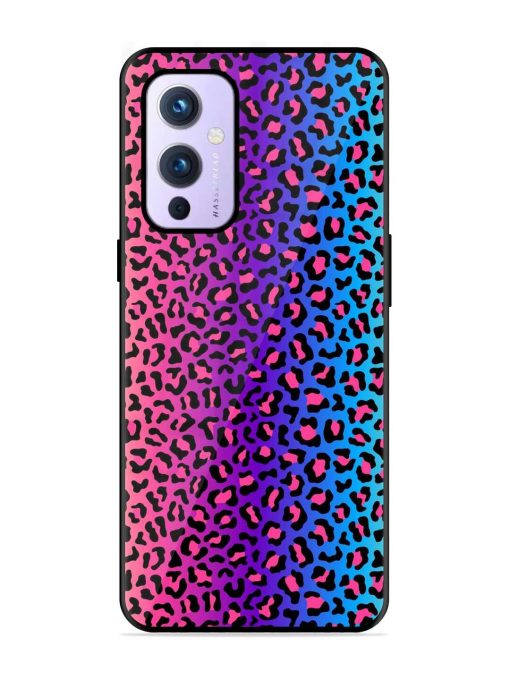 Colorful Leopard Seamless Glossy Metal Phone Cover for Oneplus 9 (5G) Zapvi