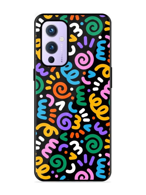 Colorful Seamless Vector Glossy Metal Phone Cover for Oneplus 9 (5G) Zapvi