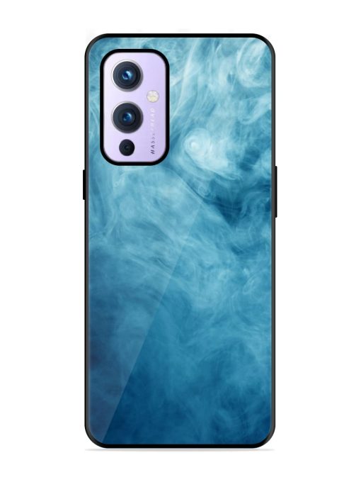 Blue Smoke Art Glossy Metal Phone Cover for Oneplus 9 (5G) Zapvi