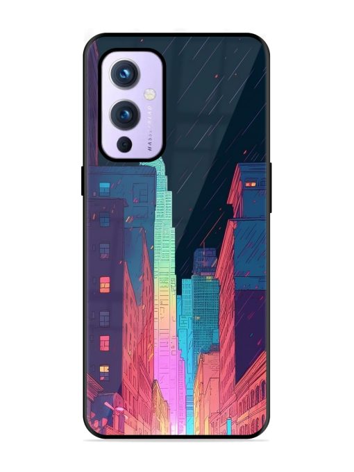 Minimal City Art Glossy Metal Phone Cover for Oneplus 9 (5G) Zapvi