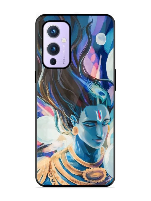 Bhagwan Sri Krishna Glossy Metal Phone Cover for Oneplus 9 (5G) Zapvi