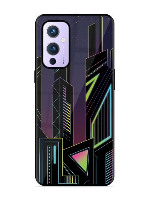 Neon Dreamscape Glossy Metal Phone Cover for Oneplus 9 (5G) Zapvi