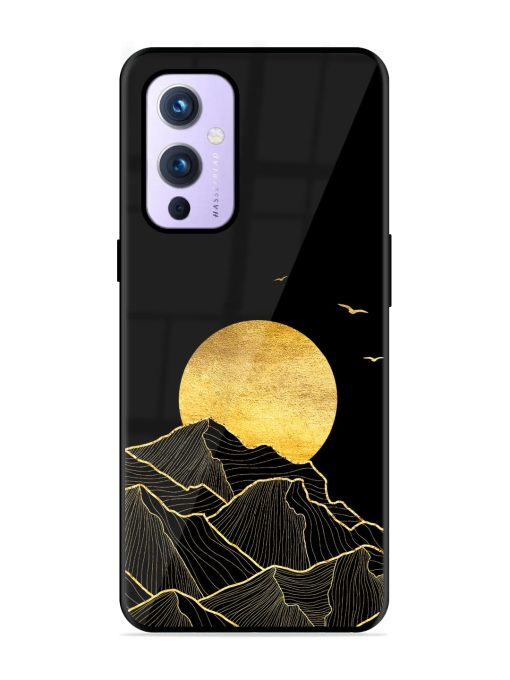 Golden Sunrise Glossy Metal Phone Cover for Oneplus 9 (5G)