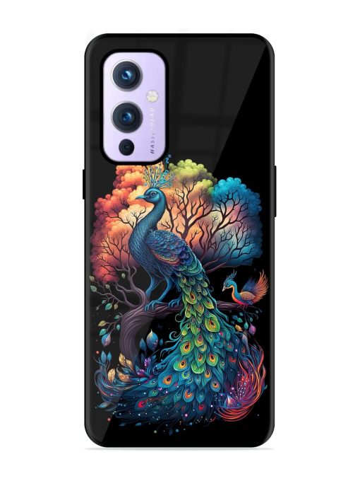 Peacock Tree Art Glossy Metal Phone Cover for Oneplus 9 (5G) Zapvi