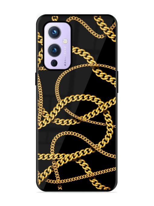 Decorative Golde Chain Glossy Metal Phone Cover for Oneplus 9 (5G) Zapvi