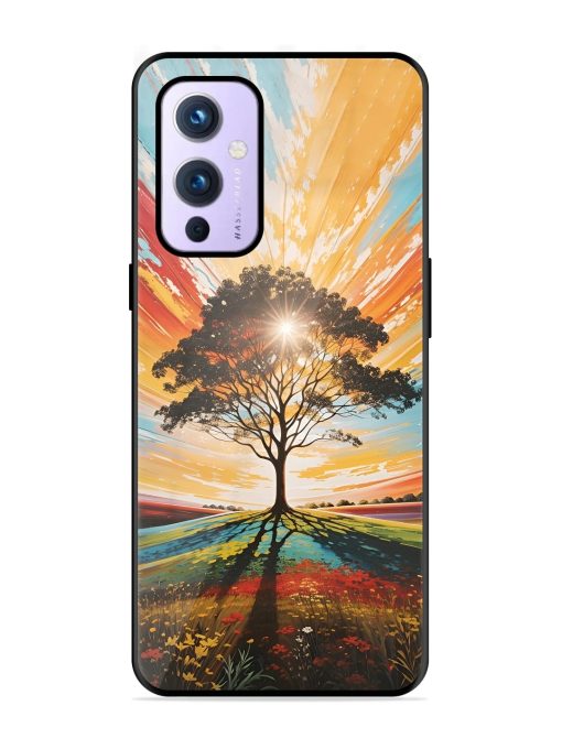 Abstract Tree Colorful Art Glossy Metal Phone Cover for Oneplus 9 (5G)