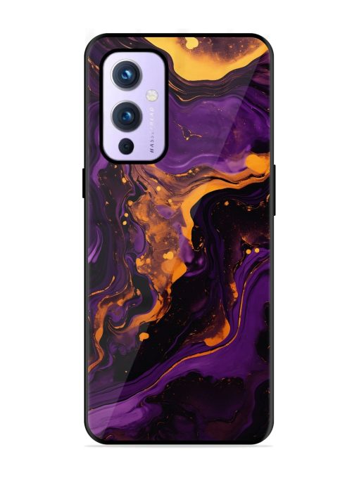 Painting Of A Purple Glossy Metal Phone Cover for Oneplus 9 (5G) Zapvi