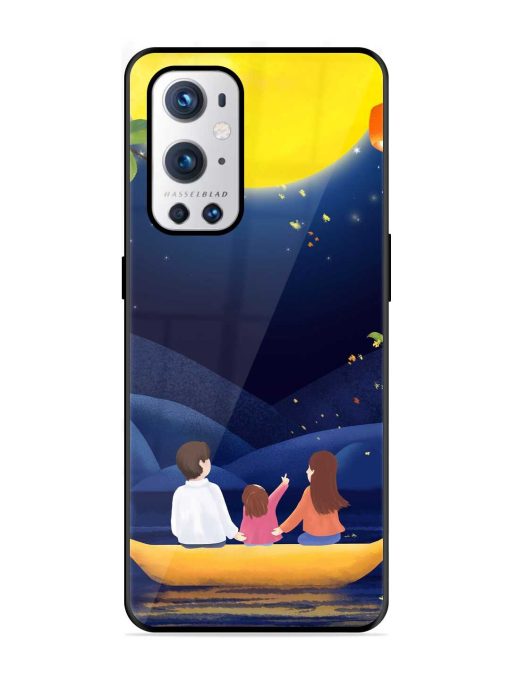 Happy Family And Beautiful View Glossy Metal Phone Cover for Oneplus 9 Pro (5G) Zapvi