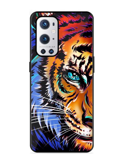 Colorful Lion Art Glossy Metal Phone Cover for Oneplus 9 Pro (5G) Zapvi