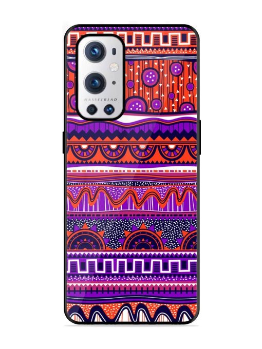 Ethnic Seamless Pattern Glossy Metal TPU Phone Cover for Oneplus 9 Pro (5G) Zapvi