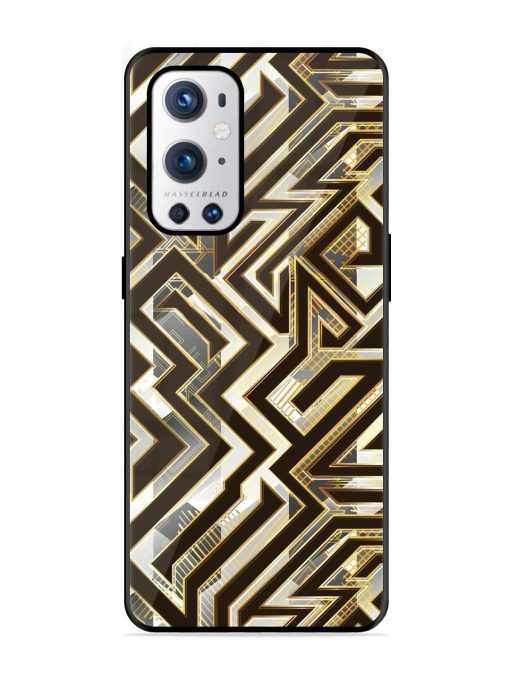 Technology Geometric Seamless Glossy Metal Phone Cover for Oneplus 9 Pro (5G)