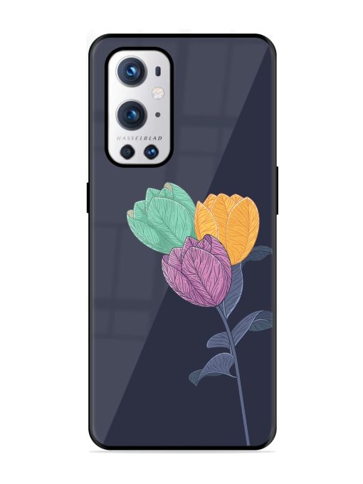 Flower Vector Glossy Metal Phone Cover for Oneplus 9 Pro (5G) Zapvi