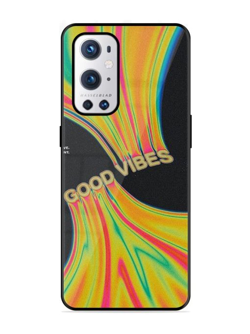 Good Vibes Glossy Metal Phone Cover for Oneplus 9 Pro (5G) Zapvi