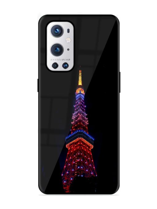 Eiffel Tower Night View Glossy Metal Phone Cover for Oneplus 9 Pro (5G) Zapvi