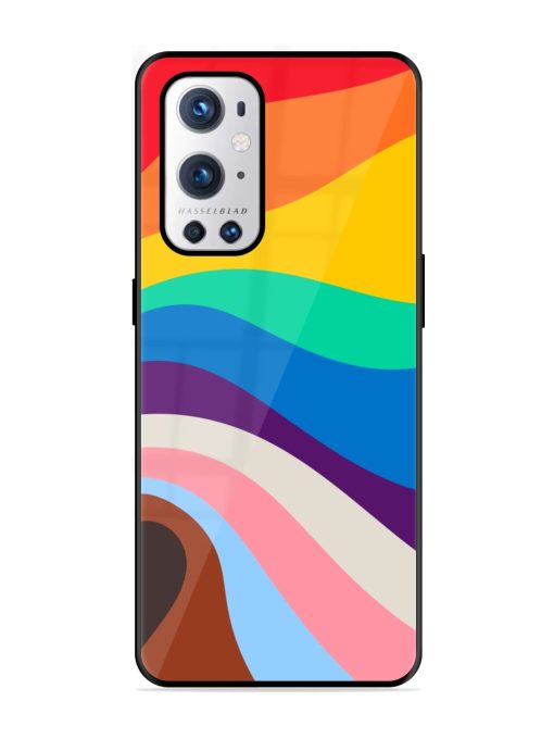 Minimal Pride Art Glossy Metal Phone Cover for Oneplus 9 Pro (5G)