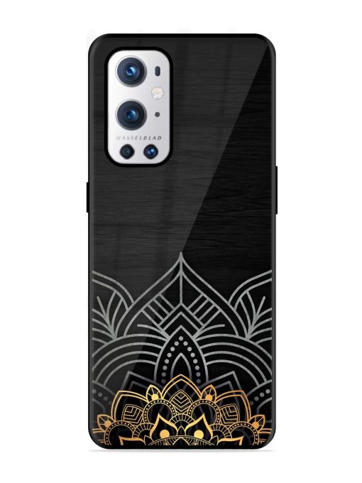 Decorative Golden Pattern Glossy Metal Phone Cover for Oneplus 9 Pro (5G) Zapvi