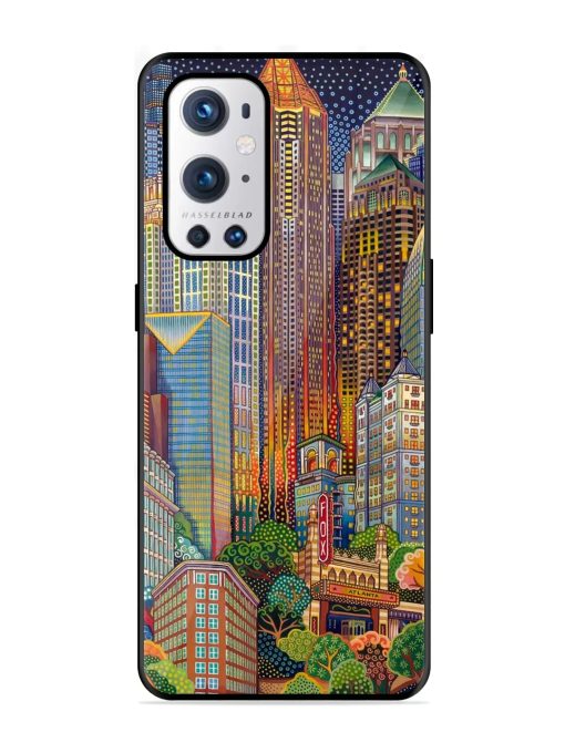 Cityscapes Art Glossy Metal Phone Cover for Oneplus 9 Pro (5G) Zapvi