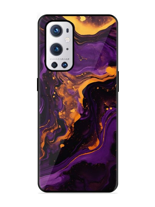 Painting Of A Purple Glossy Metal Phone Cover for Oneplus 9 Pro (5G) Zapvi