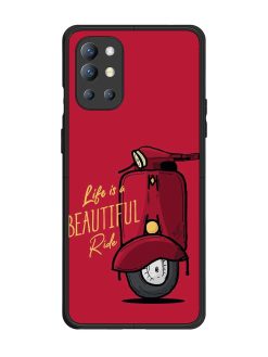 Life Is Beautiful Rides Glossy Metal Phone Cover for Oneplus 9R (5G)