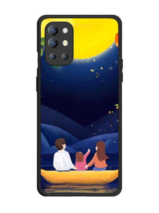 Happy Family And Beautiful View Glossy Metal Phone Cover for Oneplus 9R (5G)