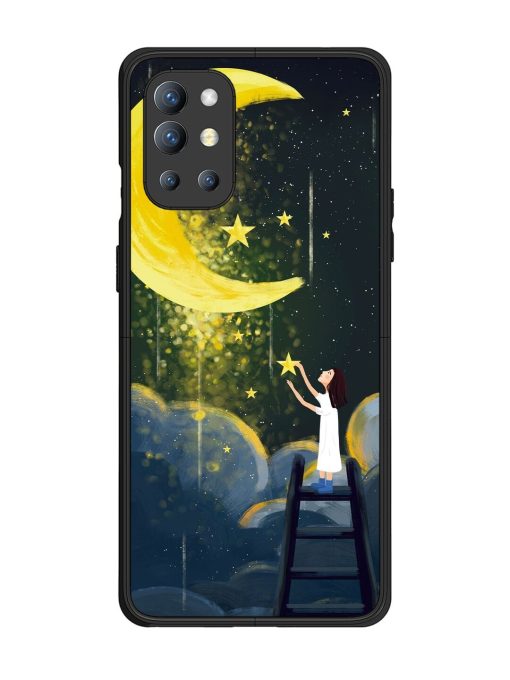 Moonlight Healing Night Illustration Glossy Metal TPU Phone Cover for Oneplus 9R (5G) Zapvi