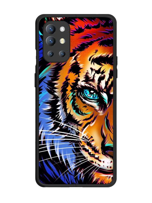 Colorful Lion Art Glossy Metal Phone Cover for Oneplus 9R (5G) Zapvi