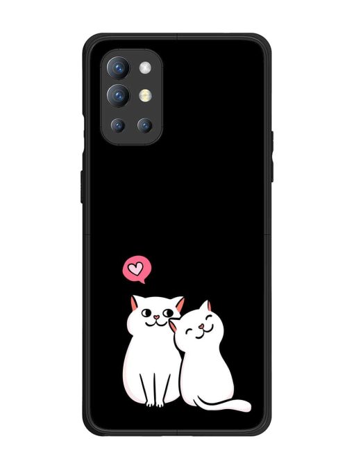 Cat Love Glossy Metal Phone Cover for Oneplus 9R (5G) Zapvi