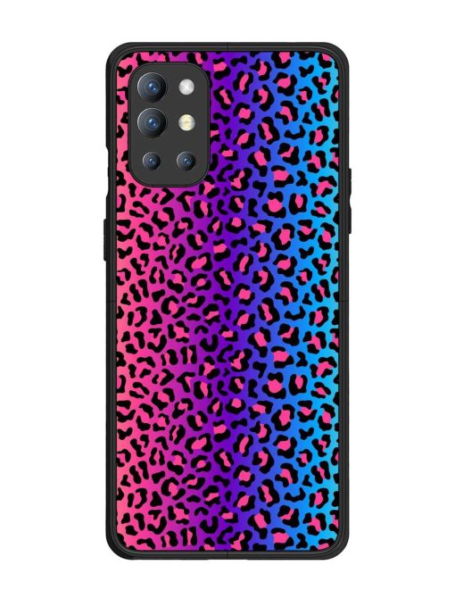 Colorful Leopard Seamless Glossy Metal Phone Cover for Oneplus 9R (5G) Zapvi