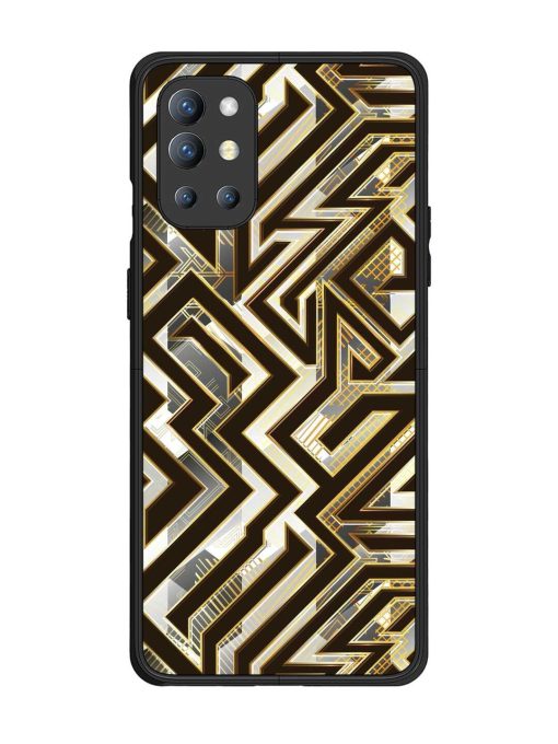 Technology Geometric Seamless Glossy Metal Phone Cover for Oneplus 9R (5G) Zapvi