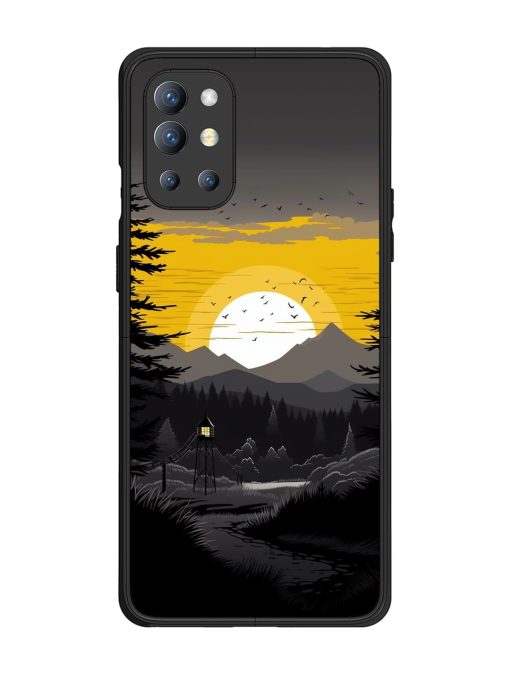 Sunset Vector Glossy Metal Phone Cover for Oneplus 9R (5G) Zapvi