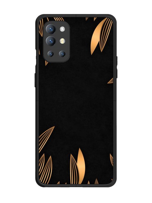 Golden Leaf Pattern Glossy Metal Phone Cover for Oneplus 9R (5G) Zapvi